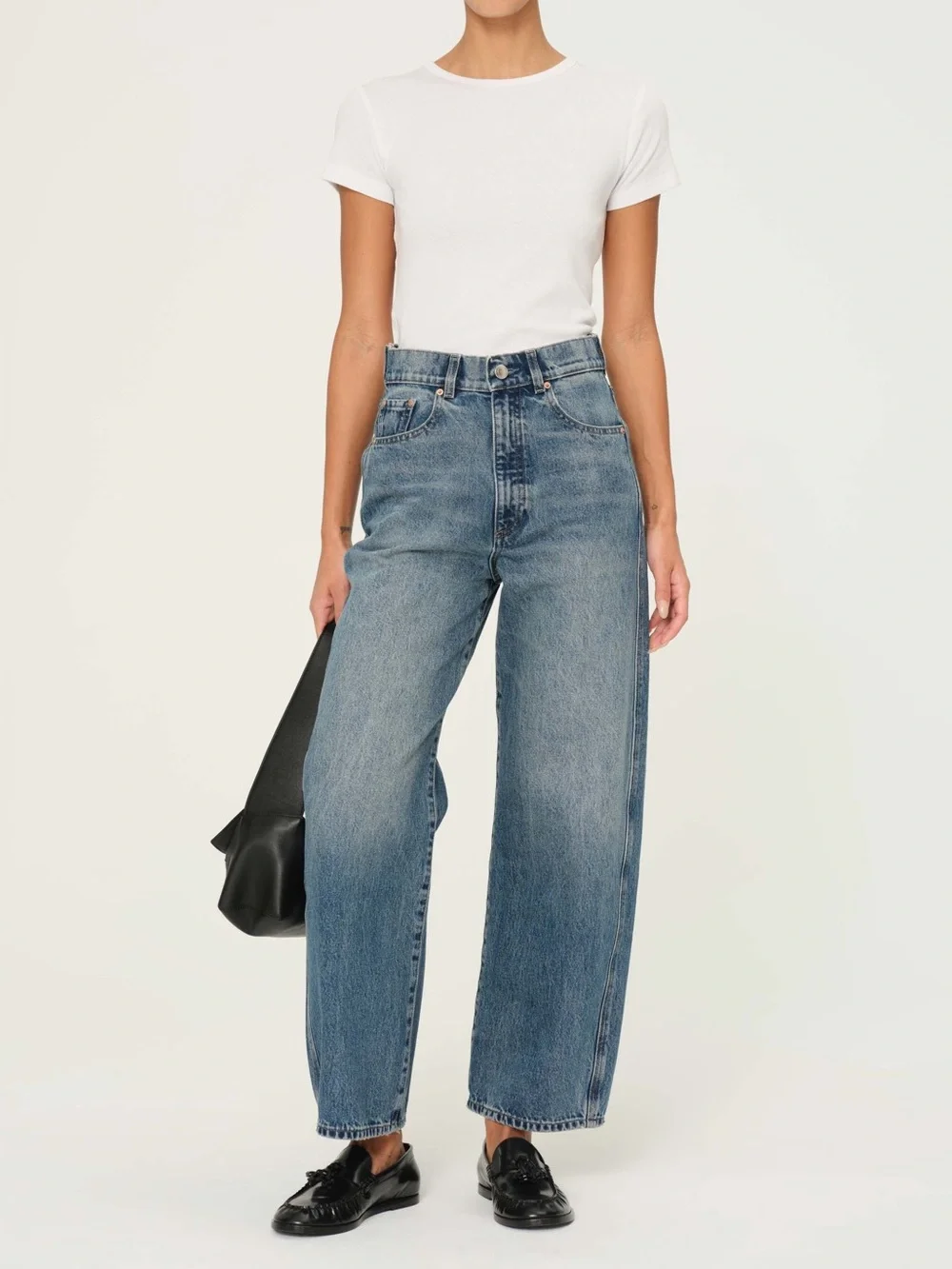DL1961 Taylor Relaxed Barrel Ultra High Rise Jeans in Salt Lake Colorway Size 28